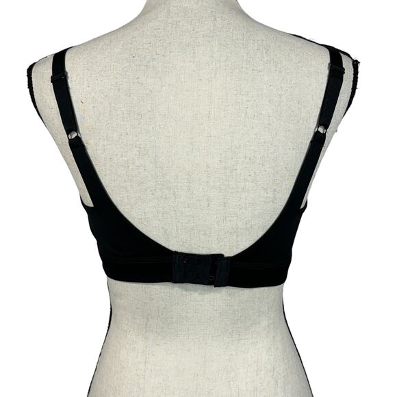 Auden SZ 34D Bra Lightly Lined Wireless Molded Adjustable Straps Deep V Black - Picture 3 of 5